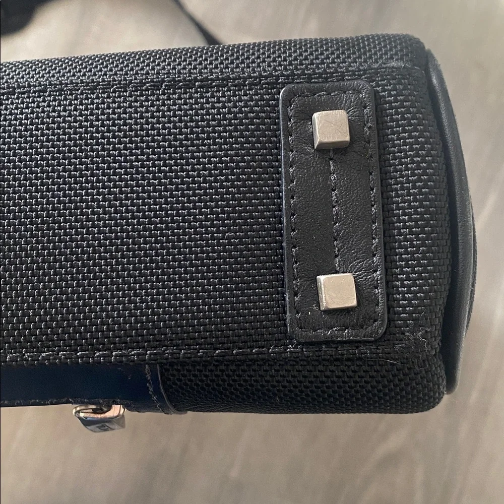 Tumi Briefcase Elements Collection Ballistic Nylon Leather Handle Zip Laptop Bag
